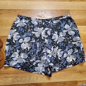 Topshop | Blue & Gray Floral Print Skort